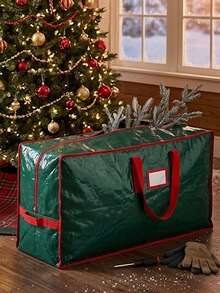 Thickened Christmas Tree Storage Bag, Clothing Storage, Quilt Storage, Holiday Decoration Dust-Proof Storage Bag, Extra Large Capacity, Red & Green Dual-Color Organizer Bag. Christmas, Christmas Tree Storage, - Multicolor - View 2