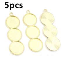 5pcs 12mm Inner Size Three Cameo Cabochon Blank Base Setting Pendant Bezel Trays DIY Necklace Pendant Jewelry Findings - Pendant Base Tray - View 12