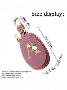 Unisex Multi-Function Key Pouch, With Gold 26 Letters A-Z Pattern, Zipper Key Storage Bag, Bohemian Floral Pattern Design, PU Faux Leather Organizer Bag, Zipper Pocket, Car Key Storage Bag, Car Key Ring, Portable Compact Key Pouch, Minimalist Design, Travel Accessory, Elegant Jewelry, Suitable For Home, Office, Travel, Car, Suitable For Men And Women, Ideal Gift For Friends, Family, Couples, Anniversary, Birthday, Wedding, Mother's Day - Multicolor - View 11