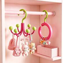 Handbag Hook And Wallet Storage Rack, 6-Prong Vertical Space-Saving Multi-Function Hanging Storage Rack, Suitable For Bags, Accessories And Hats, Durable Closet Rod Hook, Suitable For Wardrobe Use - Multicolor - View 2