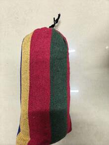 Outdoor Camping Hammock For Adults, Single Person, Thickened Canvas Swing Net Bed, Anti-Tip, Striped Design (Random Color Storage Bag) - Multicolor - View 5