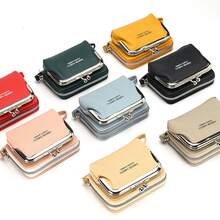 Women's PU Leather Coin Purse With Metal Clasp, Mini Wristlet Wallet, Card Slots And Secure Zipper Pocket, Lightweight Handbag For Coins, Cash And Cards, Suitable For Daily Errands, Shopping And Weekend Trips - Multicolor - View 2