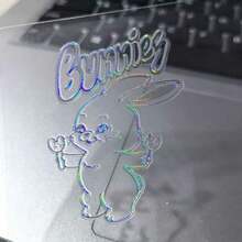 New/Jeans Laser Rabbit Stickers Cute Cartoon Stickers DIY Phone Case Tablet Laptop Earphone Water Cup Decoration Stickers Gift Fan Support Merchandise Holiday Birthday Gift - Multicolor - View 4