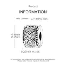 1pc Silver Plated Shiny Vintage Heart Spacer Bead, Suitable For 3mm Snake Chain Bracelet DIY Jewelry Making, 2 Styles Available - Silver - View 5