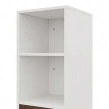 45*45*168 Cm Rotating Display Cabinet With Full-Length Mirror, Open Shelves, Drawer With Guide Rail, Freestanding Mirror Cabinet, Storage Cabinet In White - 1PC - View 9
