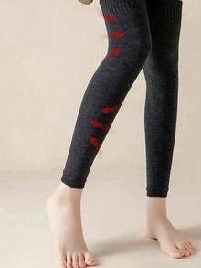 1 Pair Autumn/Winter Faux Cashmere Leg & Knee Warmers, Thickened Design For Elderly, Unisex, For Warmth And Cold Protection Halloween - Multicolor - View 5