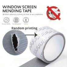 3PCS 157.48-Inch Long Mosquito Net Repair Tape(2rolls Of Tape+1pc Of Random Color Scissors) -Suitable For Repairing Damaged Windows And Curtains In Dormitories As Well As Waterproof NetPatchesForDoorsWindowsAndScreens-Self-AdhesiveWindowRepairNetTape - 3-piece Set = (2 Rolls Of Grey Tape + 1 Pair Of Scissors In Random Color) - View 9