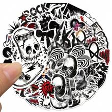 50張龐克黑白美學超現實風格貼紙，趣味Ins藝術時尚塗鴉貼紙，乙烯基防水，適用於筆電、手機、汽車、滑板、水壺、剪貼簿、電腦、手帳 - 多色E - 查看 4