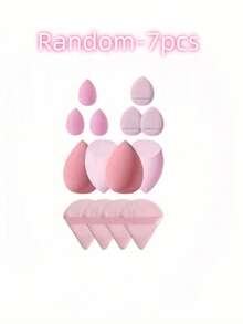 14pcs Makeup Sponge Set With Storage Jar, Soft Texture, Suitable For Liquid Foundation, Includes Finger Puff, Dual-Use Dry And Wet Foundation Makeup Puff - Multicolor - View 7