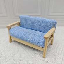Miniature Realistic Double Sofa Model, Miniature Living Room Scene Prop Model Accessory, Pocket Scene DIY Decoration, Collectible Gift For Hobbyists And Enthusiasts - Multicolor - View 9