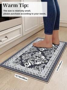 1/2pcs Autumn Vintage Diatomaceous Earth Mat, Retro Bohemian Floral Pattern Style, Super Absorbent, Non-Slip, Perfect For Bathroom, Kitchen And Dining Room, Quick Drying, Perfect Gift For Home Decor And Bathroom Mat, Holiday Gift! - Multicolor - View 18