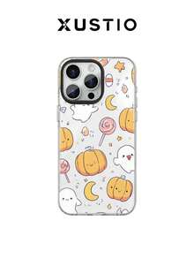 XUSTIO Halloween Ghost Pumpkin Lantern Candy Moon Star Couple Best Friend Phone Case, Dual-Color TPU Shockproof Protective Cover, Highly Attractive Holiday Gift, Compatible With Apple 11-18 Pro ProMax Plus - Clear - View 7