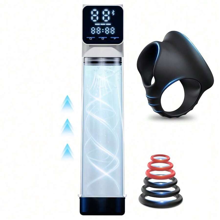 13.8inch Male Penis Sucking Massager - Equipped With 6 Lock Ring Sex Toys, Compact Size, Discreet Design - one-size - View 1