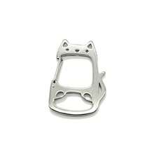1pc Cute Cat Shape Carabiner Keychain, Stainless Steel Multi‑Ring Key Organizer, Portable Bag Charm Key Holder - Multicolor - View 4