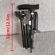 Foldable Hiking Pole, Anti-Slip, Lightweight, Multi-Functional Aluminum Alloy Walking Stick, Adjustable Height, Portable Cane, Suitable For Hiking And Mountaineering, Unisex - Black - View 14