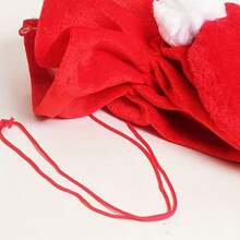 1pc Gold Velvet Santa Claus Mask Backpack With Straps, High-End Drawstring Gift Bag Large Capacity Christmas Present Pouch, Creative Holiday Party Gift Storage Bag, Christmas Gift Packaging & Decoration Supplies - Multicolor - View 9