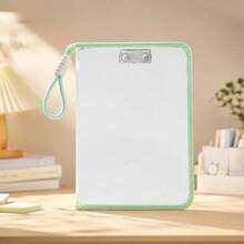 Candy Color Zipper File Bag With Clipboard A4 Large Capacity Transparent Visible Document Bag Student Assignment Lecture Notes Office Receipt File Storage Folder - Multicolor - View 12
