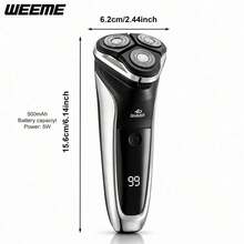 4D Rotary Electric Shaver For Men, Triple Floating Shaving Heads, LED Digital Display, USB Rechargeable Cordless Beard Razor, Portable Men Shaver, Gift For Father Husband - Multicolor - View 2