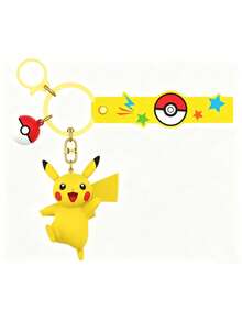 MINISO Pokémon Pikachu Yellow Wrist Strap Keychain With Poké Ball Charm For Keys, Daily Carry & Travel, Christmas Gift - Style 1 - View 6