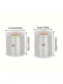 1 Roll 0.5-1.0mm Clear Elastic String For DIY Beading, Jewelry Making, Handmade Crafts, Suitable For Crystal Beads, Agate Jade Bracelets - Multiple Styles - View 3