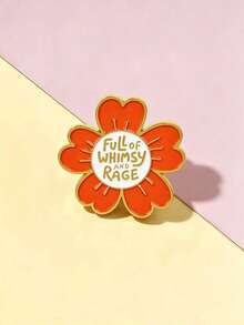 1pc Cartoon Flower Brooch With Distinctive Text Design, Eye-Catching, Exquisite & Durable Decorative Pin For Clothes, Scarves, Hats, Creative Gift For Friends And Classmates, Affordable Thoughtful Accessory - Multicolor - View 7