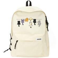 Cute Cat Pattern Printed Backpack For Girls And Boys, Suitable For School And Short Trips, Ideal For Students' Daily Commute, Large Capacity Compartment Can Store Laptop And Various Learning Supplies, Essential For Friends Gathering And Travel - Backpack - View 1