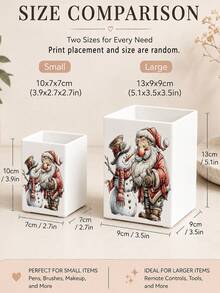 1pc Christmas Theme Multi-Functional Storage Organizer Box - Tableware Storage Box, Desktop Organizer (Suitable For Storing Tableware, Straws, Tea Bags, Pens, Remote Controls); Compact And Space-Saving, Suitable For Kitchen, Office, Living Room, Christmas Gift (Please Note Size Before Ordering) - Multicolor - View 2