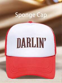 1pc Men Hats DARLIN' Printing Adjustable Hat Perfect For Outdoor Activities, Hiking, Beach Vacations, Sun Protection And Everyday Wear A Perfect Gift - Multicolor - View 10