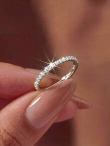 1pc 925 Sterling Silver Round Diamond Ring, Exquisite Multi-Functional Ring, Suitable For Women To Match Daily Outfits, Jewelry Gift - Elf Ring - View 9