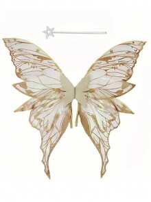 Large Adult Butterfly Wing Set, Including Halloween Costume Props Butterfly Wings And Elf Baton, Halloween Princess Angel Costume Props. - Multicolor - View 9