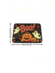 Halloween Boo Print Doormat, Black Cat Ghost Pumpkin Maple Leaf Non-Slip Durable Entryway Rug, Decorative Front Door Mat For Porch Patio Indoor Outdoor Decor - Ghost Doormat - View 11