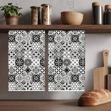2pcs Vintage Bohemian Style Cleaning Cloths, Home Decor Towel Set, Soft Quick Dry Cleaning Cloths, Christmas Gift For Family And Friends, Best Kitchen Towels. - Black and White - View 1