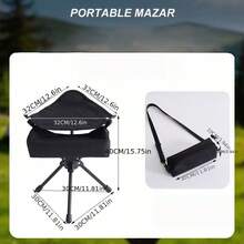 1pc 360° Rotating Folding Triangle Stool, Thickened Frame With Tear-Resistant 600D Oxford Fabric, Heavy Duty Weight Capacity, Stable Center Of Gravity, Anti-Tip, Wide Base For Comfortable Long Sitting, Storage Bag Included, Unisex Outdoor Camping Stool, Suitable For Camping, Fishing, Queuing, Sketching And More, Perfect Holiday Gift - Multicolor - View 3