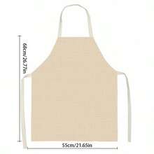 1pc Charming Christmas Theme Apron, Made Of Linen Material: It Features A Cute Reindeer Wearing A Christmas Hat, Accompanied By Snowflakes And "Merry Christmas" Text, Making It An Ideal Choice For Holiday Kitchen Decor - View 4