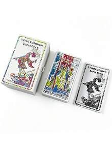 1 BoxVivid Rainbow Tarot Deck,78-Card Gift Box Set,Attached Guide,Vintage Illustration Style Divination Set,Suitable For Gifting, Daily Use - Multicolor - View 6