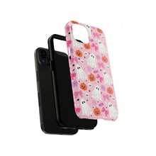 Halloween Phone Case Halloween Spooky Cute Fall Phone Cover Compatible With IPhone 17 16 15 14 Pro Max Plus 13 12 11 - Pink - View 4