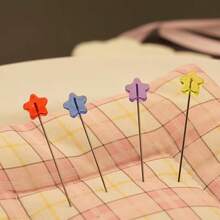 100Pcs Colorful Transparent Creative Five-Pointed Star Shaped Large Head Pins, Handmade Decoration Positioning Pins, Sewing Accessories, Sewing Pins, Used For Bouquets, Gift Decoration, Fabric Pins For Sewing Crafts - Multicolor - View 7