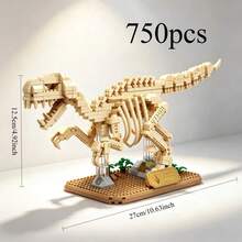 740pcs/750pcs/770pcs/920pcs Dinosaur Skeleton Building Blocks, Mini DIY Assembly Set, Dinosaur Fossil Model, Collectible Display Model, Brachiosaurus Skeleton Building Blocks, Animal Model Hobby Supplies, Holiday Gift - Multicolor - View 7