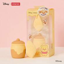 Miniso Disney Winnie The Pooh Series Multi‑Faceted Makeup Sponge Set With Honey Pot Storage Jar, Wet & Dry Use Cosmetic Makeup Tool For Women & Girls - Yellow - View 1