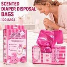 100PCS/300PCS Diaper Bags, Vest-Style Sealed Odor-Proof Baby Diaper Storage Bags, Scented Motion Sickness Vomit Trash Bags For Travel And Home, Suitable For Indoor, Outdoor, Travel And Home Use - Multicolor - View 1