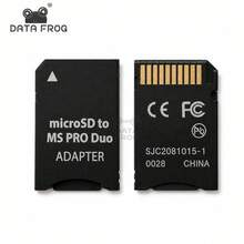 محول ذاكرة DATA FROG Memory Stick Pro Duo ل- PSP 1000/ 2000/ 3000 من Micro SD TF إلى MS Card محول توصيل وتشغيل - النوع 1 - مشاهدة 2