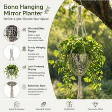 DHboying 1/2/3 Pcs Oval Disco Mirror Glass Vase With Round Flat‑Base, Comes With Hanging Hooks & Ropes, Multi‑Purpose Tabletop & Hanging Planter For Dried & Artificial Flowers, Hydroponic Plants, Home Decor For Bedroom Kitchen Office - Mirror Glass Decorative Pendant Light - View 4