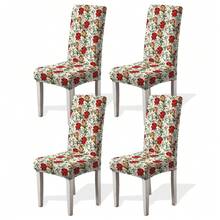 1/2/4/6pcs Christmas Print Chair Covers, Cartoon Holiday Atmosphere Decorative Dust-Proof Elastic Full-Coverage Chair Covers - Multicolor - View 11