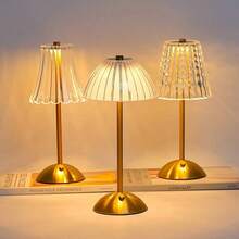 1pc Creative Retro Touch Dimming LED Minimalist Crystal Decorative Table Lamp, Suitable For Home, Bedroom, Living Room, Bedside Decor - Multicolor - View 1