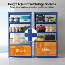 Warehouse 5 Tier Racking Shelf Heavy Duty Steel Garage Shelving Unit 150x70x30cm - DTGS12BU01157001 - View 3