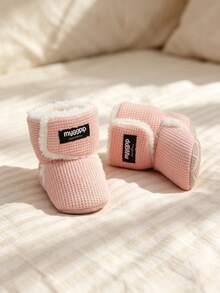 Newborn Infant Infant Girl Boy Cotton Booties Stay On Sock Slippers - Pink - View 4