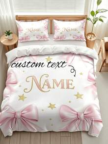 Customizable Name Duvet Cover, Cute & Playful Style, Suitable For Boys & Girls Bedroom, Gift, All Season Exclusive Customized Duvet Cover - Multi-color 3 - View 1