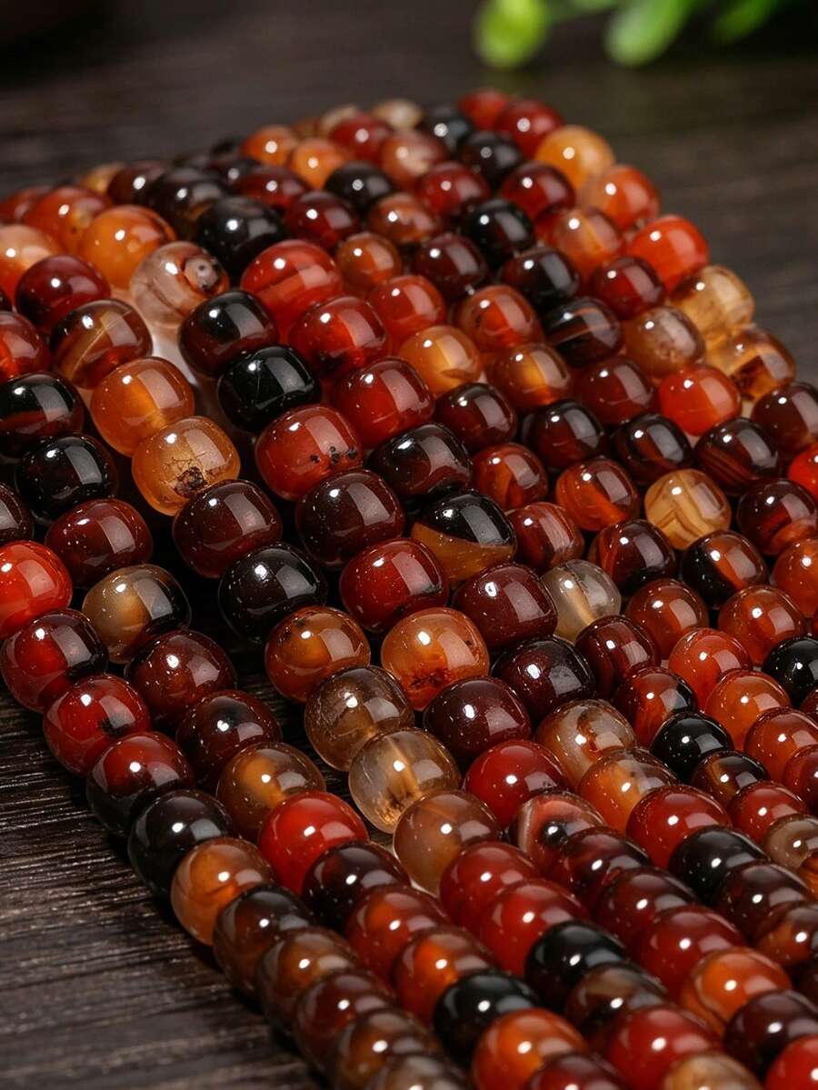 1 Strand 7x8/9x10mm Barrel Shape Natural Stone Agate Beads Loose Spacer Beads For Jewelry Making DIY Energy Charms Bracelets - Green - View 1