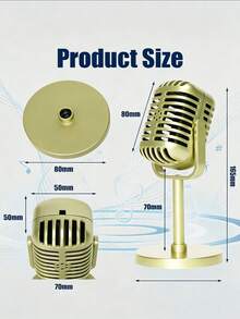 Vintage Microphone Prop With Adjustable Angle, Retro Plastic Simulation Microphone Decoration, Party Gift, Live Performance, Home, Bar Ornament - One Size Fits All - View 6