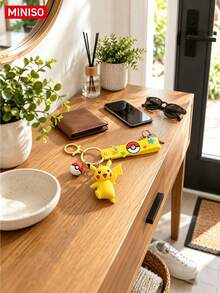 MINISO Pokémon Pikachu Yellow Wrist Strap Keychain With Poké Ball Charm For Keys, Daily Carry & Travel, Christmas Gift - Style 1 - View 3